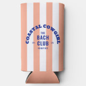 ザバッククラブコースト女性のカーボーイピンクカバナストライプ スリム缶クーラー (正面)