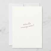 ザバッククラブヴィンテージオールドスクールバチェロレッテ 招待状 (裏面)