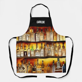 ザバックバー芸術的の水色 エプロン