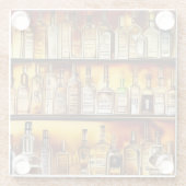 ザバックバー芸術的の水色 ガラスコースター (裏面)