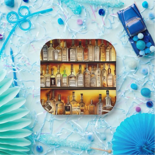 ザバックバー芸術的の水色 ペーパープレート (パーティー)