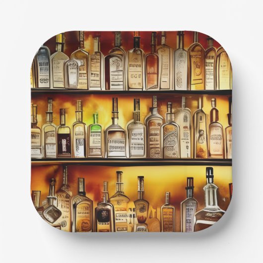 ザバックバー芸術的の水色 ペーパープレート (正面)