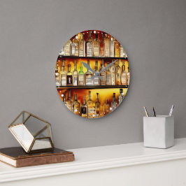 ザバックバー芸術的の水色 ラージ壁時計