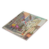 ザバック通りのキプロス旅行ポスタースタイルアート タイル (側面)