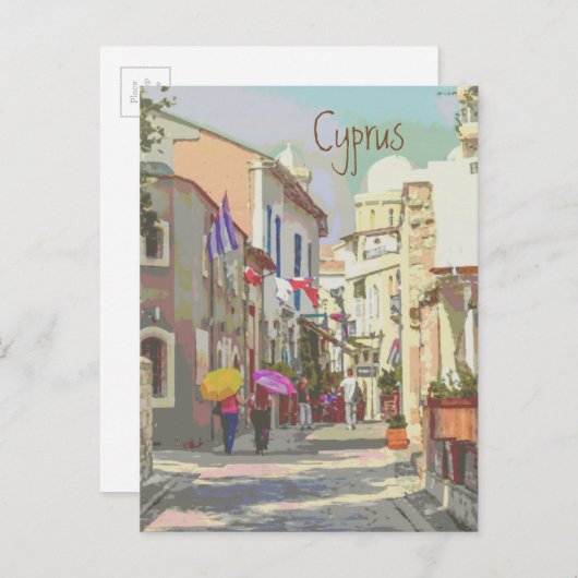 ザバック通りのキプロス旅行ポスタースタイル ポストカード (正面/裏面)