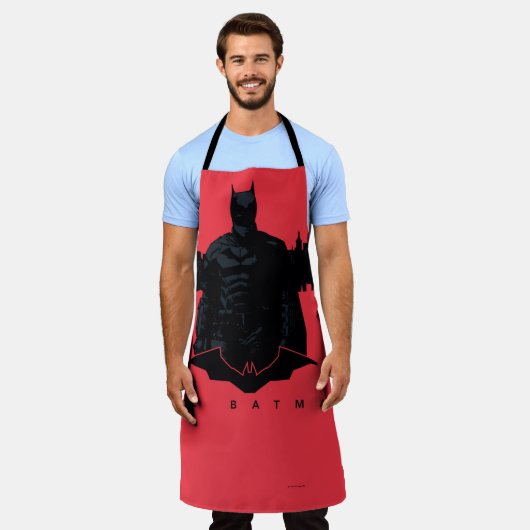 ザバットマンゴッサムシルエット エプロン (着用した状態)