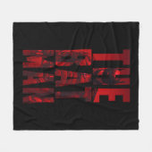 ザバットマンタイポグラフィ切り出し フリースブランケット (正面(横))