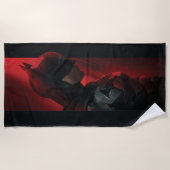 ザバットマンレッドバープロフィール ビーチタオル (正面)