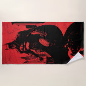 ザバットマン漫画ブックイラストレーション ビーチタオル (正面)