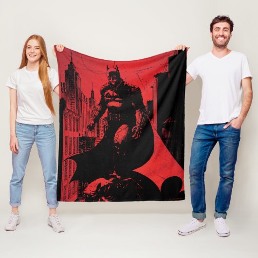 ザバットマン漫画ブックイラストレーション フリースブランケット (インサイチュ)