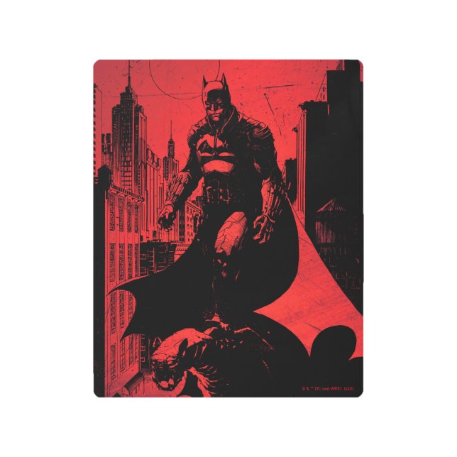 ザバットマン漫画ブックイラストレーション メタルプリント (正面)