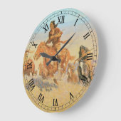 ザバッファローランナーズビッグホーン盆地バイレミントン ラージ壁時計 (傾斜)
