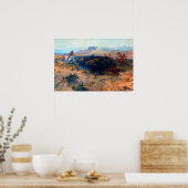 ザバッファロー狩り先住民アメリカン狩り ポスター (キッチン)