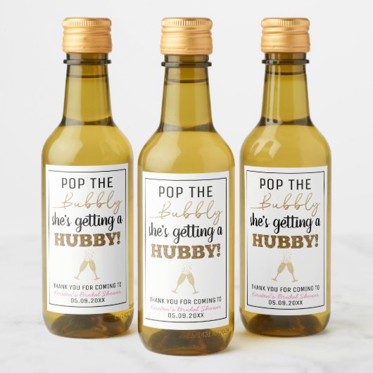 ザバブポップ・アートのリーブランチブライダルシャワー ワインラベル (ボトル)