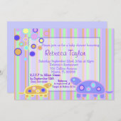 ザバブリータートルベビーシャワー招待状 招待状 (正面/裏面)