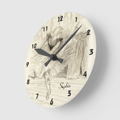 ザバレエダンサー、トゥールーズ・ロートレック ラウンド壁時計 (傾斜)