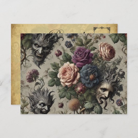 ザバースデーパーティー – ゴシックビクトリアンフローラ シーズンポストカード (正面/裏面)