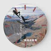 ザバーチカルライフ – ロック登山デザイン ラージ壁時計 (正面)