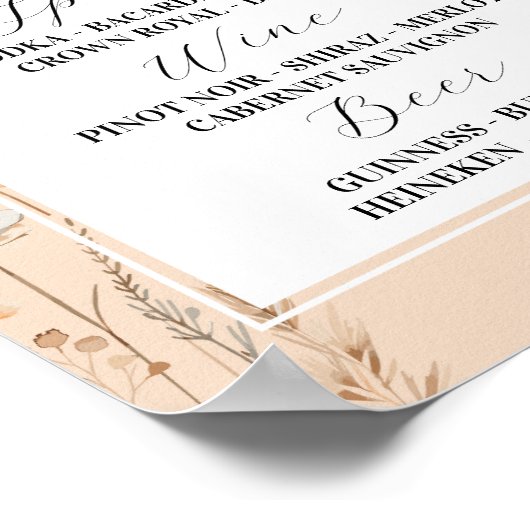 ザバーフローラ結婚ズボホ花模様ボヘミア ポスター (角)