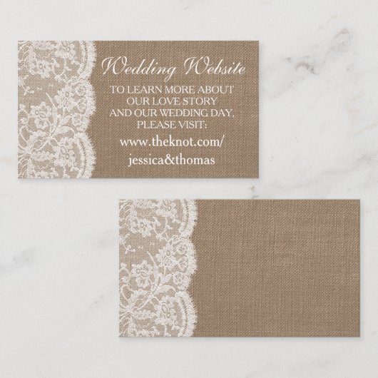 ザバーラップ&レースの結婚コレクションウェブサイトカード エンクロージャーカード (正面/裏面)
