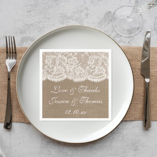 ザバーラップ&レース結婚ズコレクション スタンダードカクテルナプキン