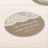 ザバーラップ&レース結婚ズコレクション ラウンドペーパーコースター (アングル)