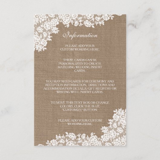 ザバーラップ&素朴ヴィンテージホワイトレースコレクション エンクロージャーカード (正面)