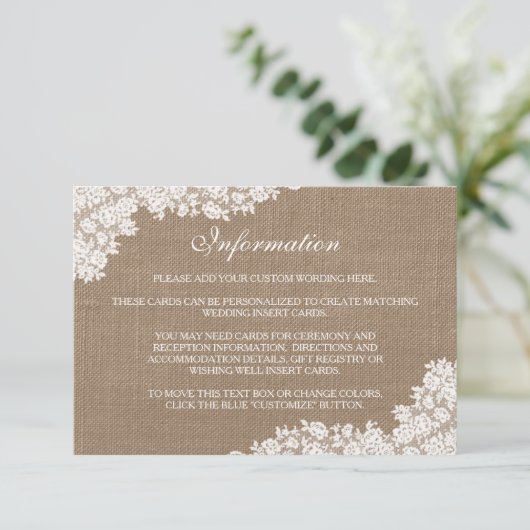 ザバーラップ&素朴ヴィンテージホワイトレースコレクション エンクロージャーカード (スタンド正面)