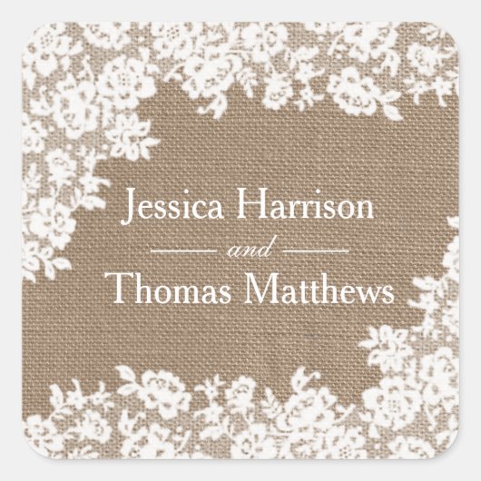 ザバーラップ&素朴ヴィンテージホワイトレースコレクション スクエアシール (正面)