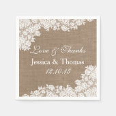 ザバーラップ&素朴ヴィンテージホワイトレースコレクション スタンダードカクテルナプキン (正面)