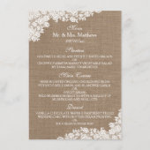 ザバーラップ&素朴ヴィンテージホワイトレースコレクション メニュー (正面)