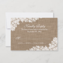 ザバーラップ&素朴ヴィンテージホワイトレースコレクション 出欠カード