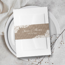 ザバーラップ&素朴ヴィンテージホワイトレースコレクション 招待状ベリーバンド