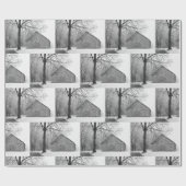 ザバーンアーリースノー秋白黒写真 ラッピングペーパー (フラット)