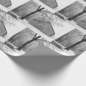 ザバーンアーリースノー秋白黒写真 ラッピングペーパー (角)