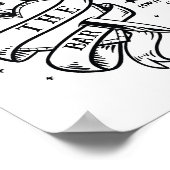 ザバー結婚の伝統的タトゥーハート岩 ポスター (角)