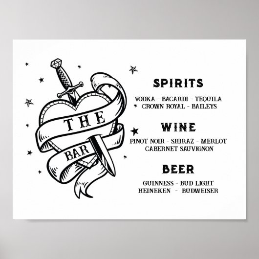 ザバー結婚の伝統的タトゥーハート岩 ポスター (正面)