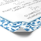 ザバー結婚ズチンツブルー&ホワイトフローラディティ ポスター (角)