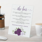 ザバー – パープルボホバラドリンク結婚メニュー 台座サイン (インサイチュ)