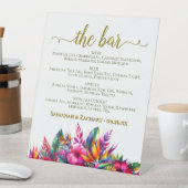 ザバー- Tropical Garden Drinks 結婚 Menu's 台座サイン (インサイチュ)