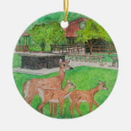 ザパビリオンのヒュミストンウッズの鹿 セラミックオーナメント