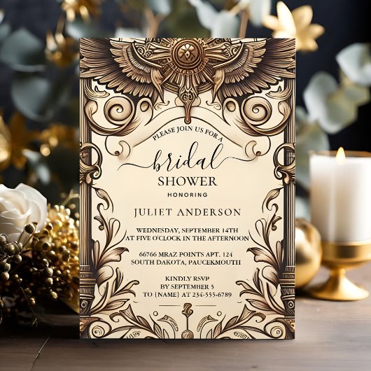 ザパピルスヴィンテージヴェルムオーバーレイブライダルシャワー 招待状