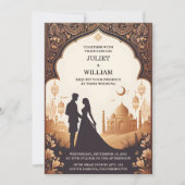 ザパレスヒンディヘンナメーンディインディアンスタイル結婚ズ 招待状 (正面)