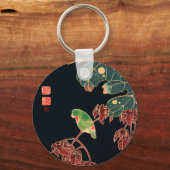 ザパロケカラフルバード日本のイラストレーション キーホルダー (正面)