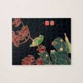 ザパロケカラフルバード日本のイラストレーション ジグソーパズル (横)