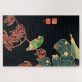 ザパロケカラフルバード日本のイラストレーション ジグソーパズル (横)