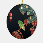 ザパロケカラフルバード日本のイラストレーション セラミックオーナメント (左)