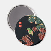 ザパロケカラフルバード日本のイラストレーション マグネット (正面/裏面)