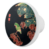 ザパロケヴィンテージ日本のウッドブロックプリント セラミックノブ (右)