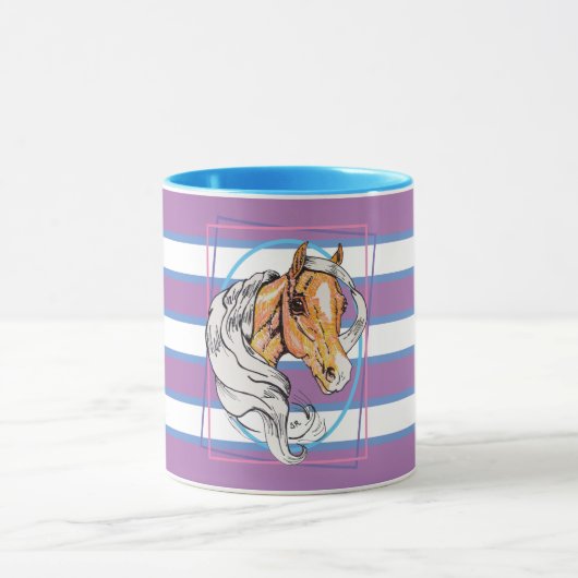 ザパロミノ(青、黒、白ストライプの各) マグカップ (中央)